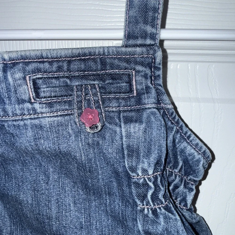 Vtg Y2K Gymboree Flower Denim Dress Girls 18-24 Months 2006